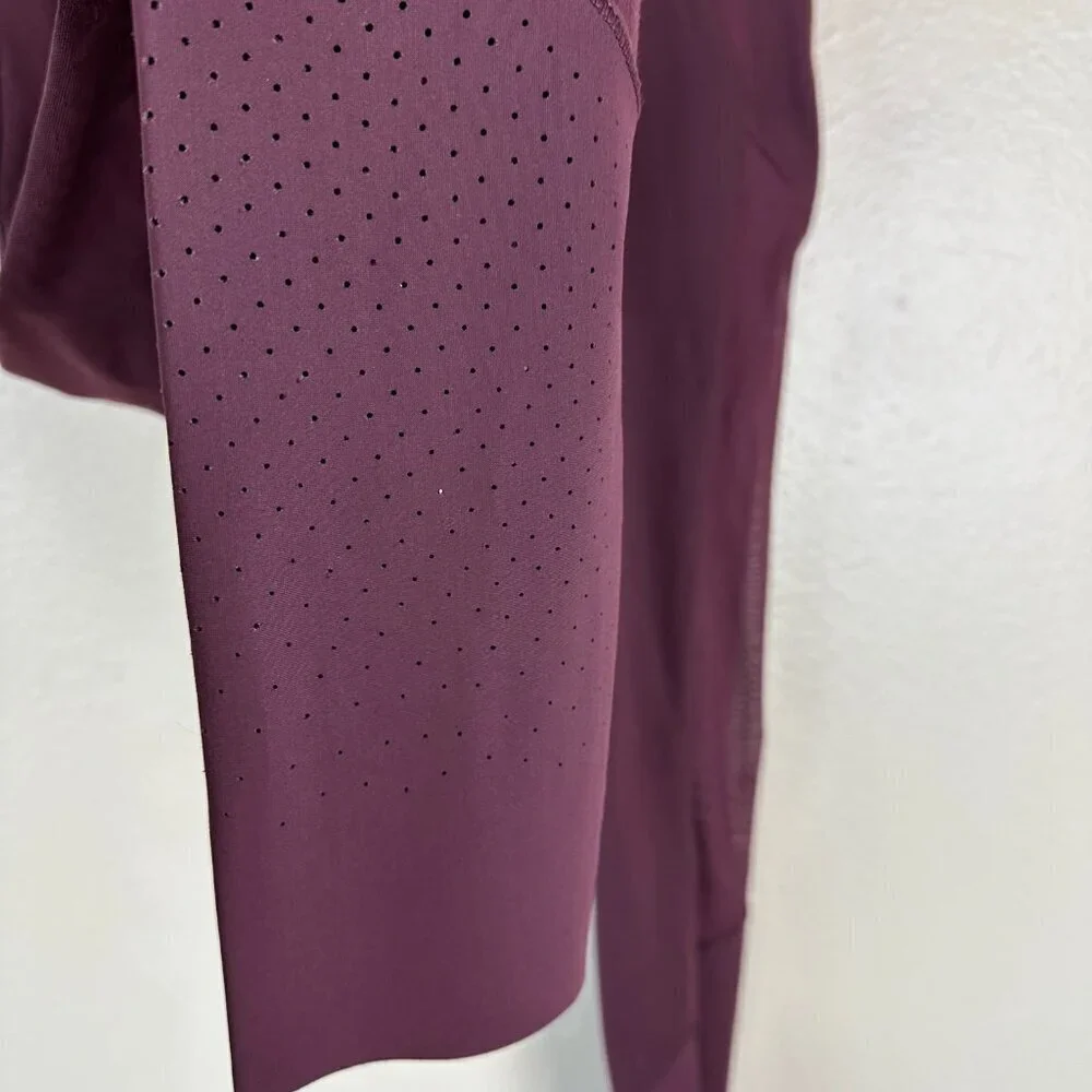 Lululemon Barre Star Leggings Yoga Athleisure Full-On Luon Bordeaux Drama Size 6